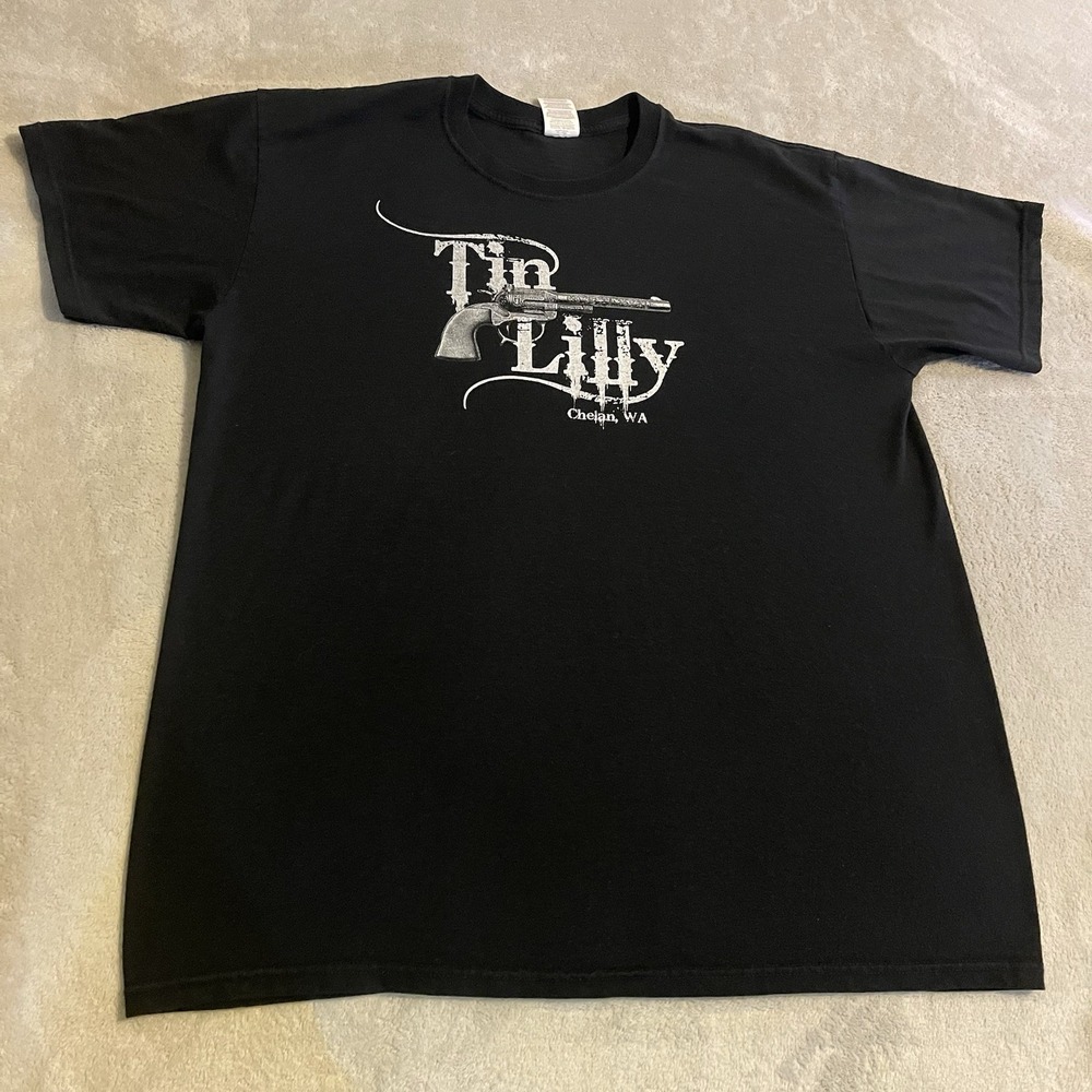 Pistol Shirt Men XL Black Graphic Streetwear Crew Neck Workout Lightweight Tee